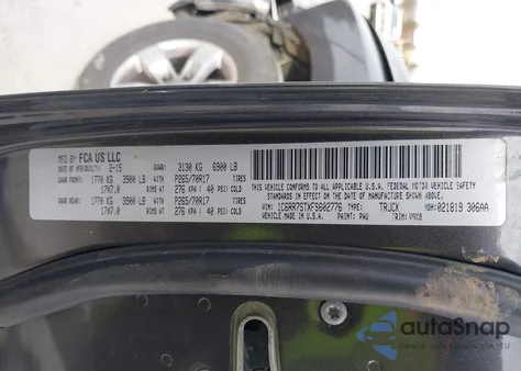 2015 Ram 1500 Tradesman from USA, damaged, VIN 1C6RR7STXFS602776